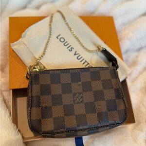 Louis Vuitton Mini Pochette Accessoires In Damier Ebene Canvas